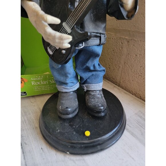 Rockin skeleton AS IS Grim reaper skeleton biker guitar Halloween decor - Picture 2 of 12